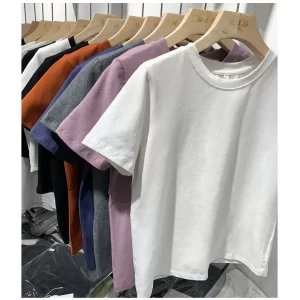 舒適百搭彈力棉圓領短袖T恤